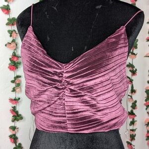 Wild Fable Ruched Velvet Camisole - Purple